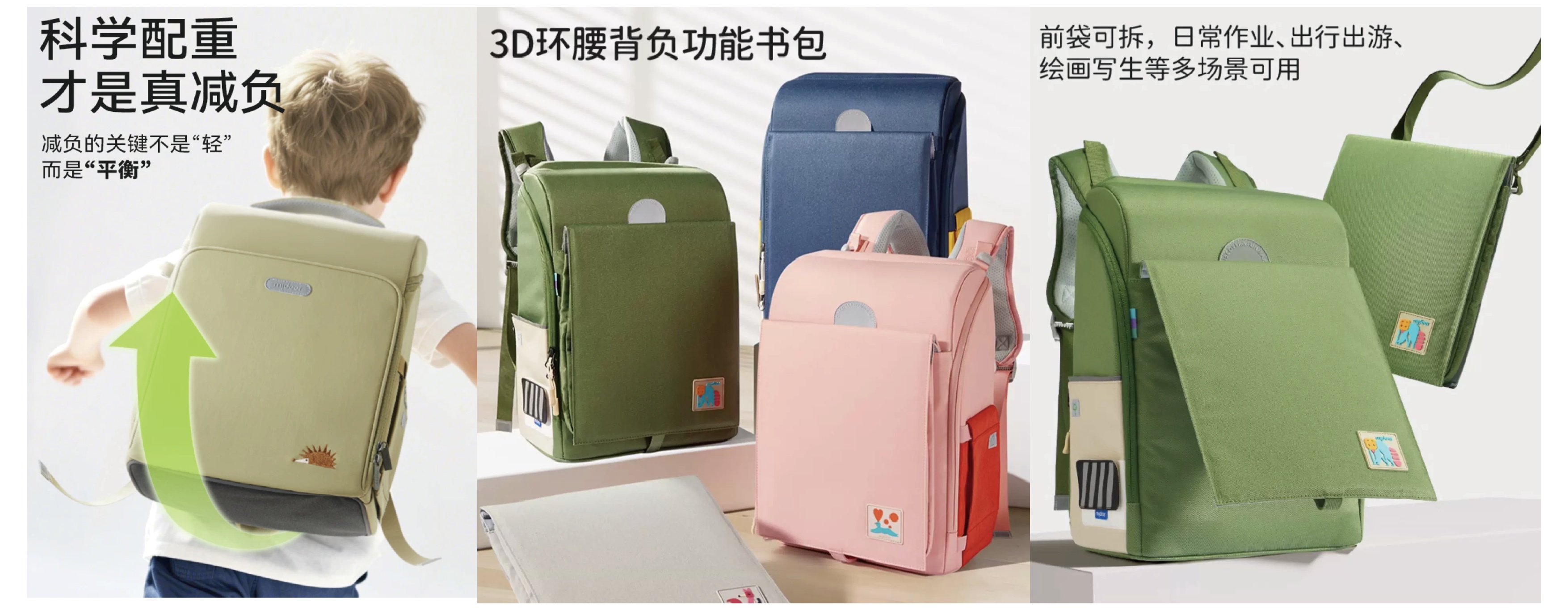 护脊类学龄儿童背包科学配重与多场景使用说明